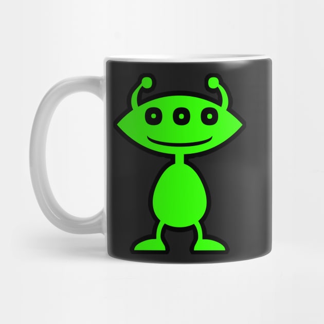 Alien Green ET 3 Eyes Design by Pikmi